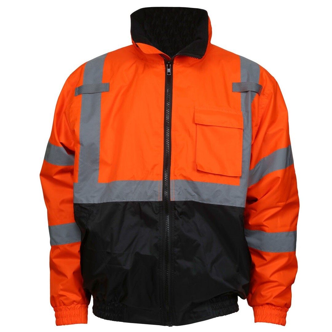 REFLECTIVE BOMBER JACKET HI-VIS ORANGE WATERPROOF MCR SAFETY CLASS 3 (SM – 5XL)