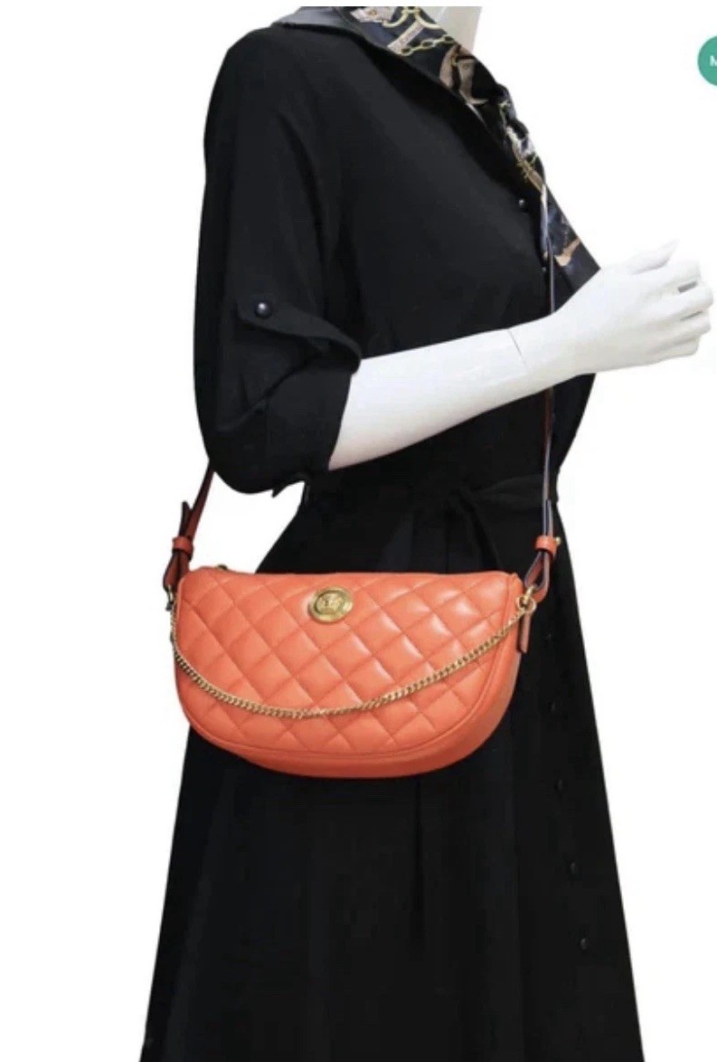 NWT Versace Half Moon Bag + Metal Coral Gold $ 1875 Retail Hot Deal