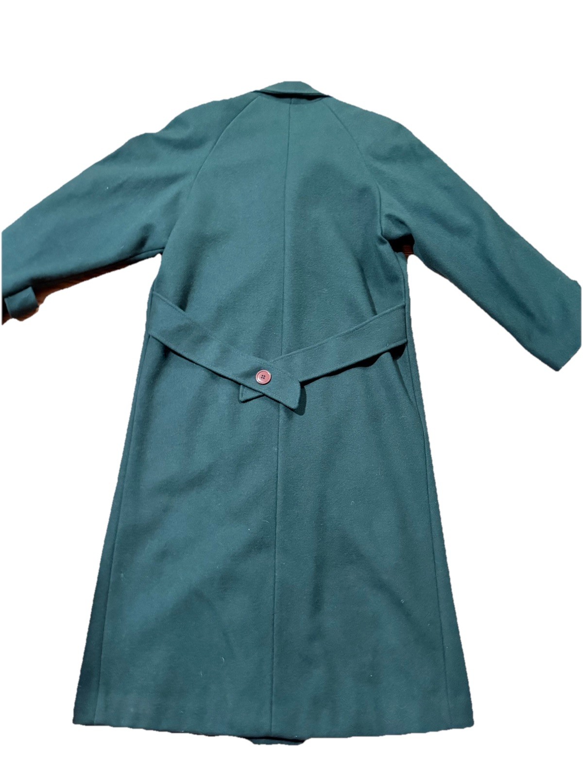 Vintage Alorna 100% wool Women’s Coat Teal green Long Double Breasted USA large