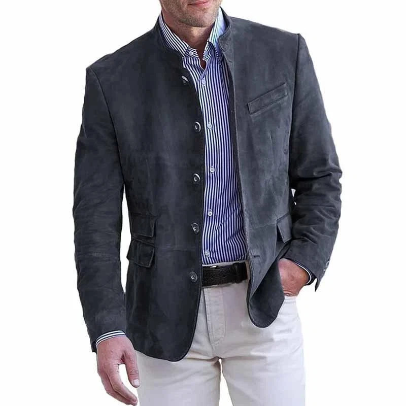 Genuine Suede Bavarian Blazer German Alpine Jacket Traditional Heritage Coat Men