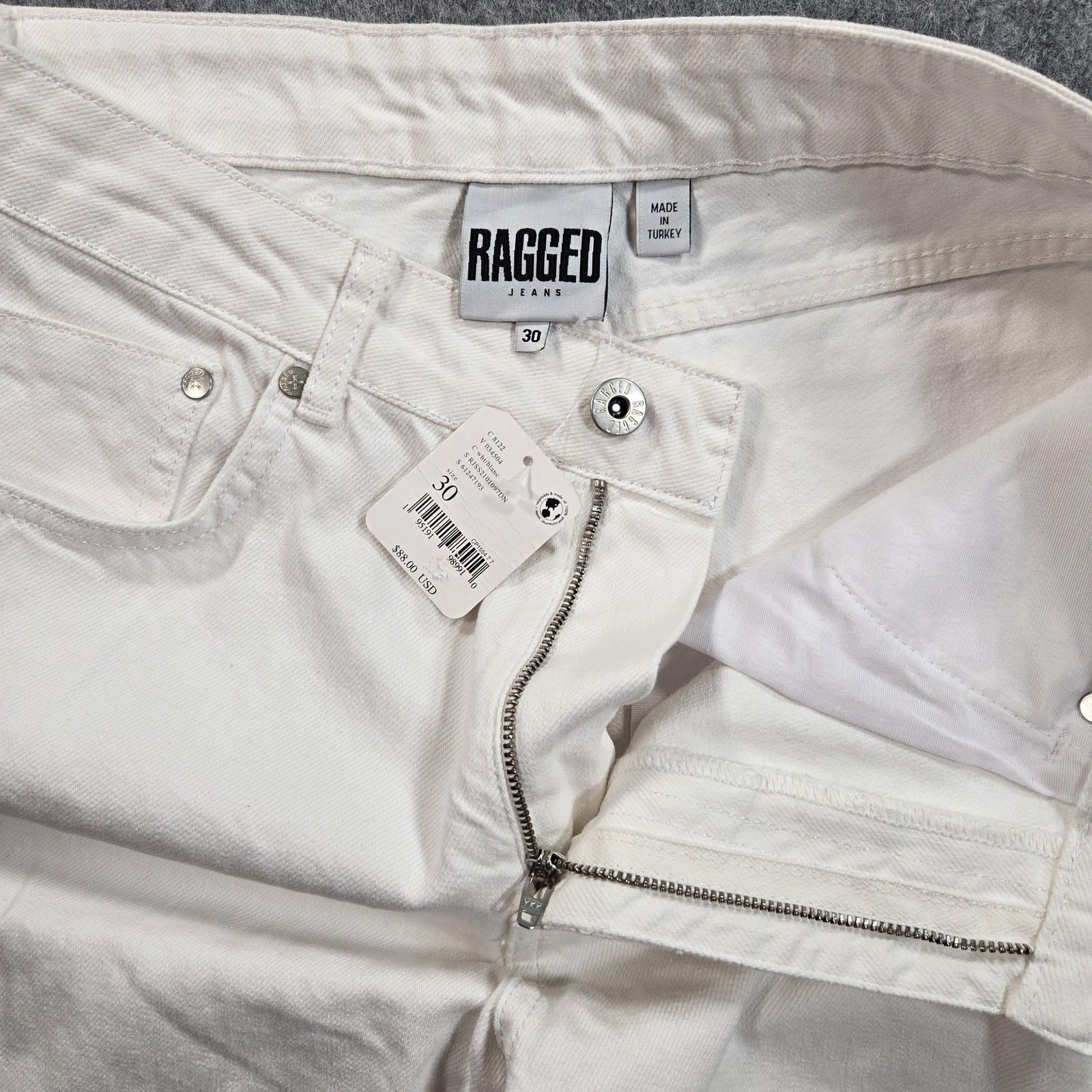 Ragged Jeans Jeans Womens 30 White High Rise Wide Leg Denim Pants Relaxed Fit