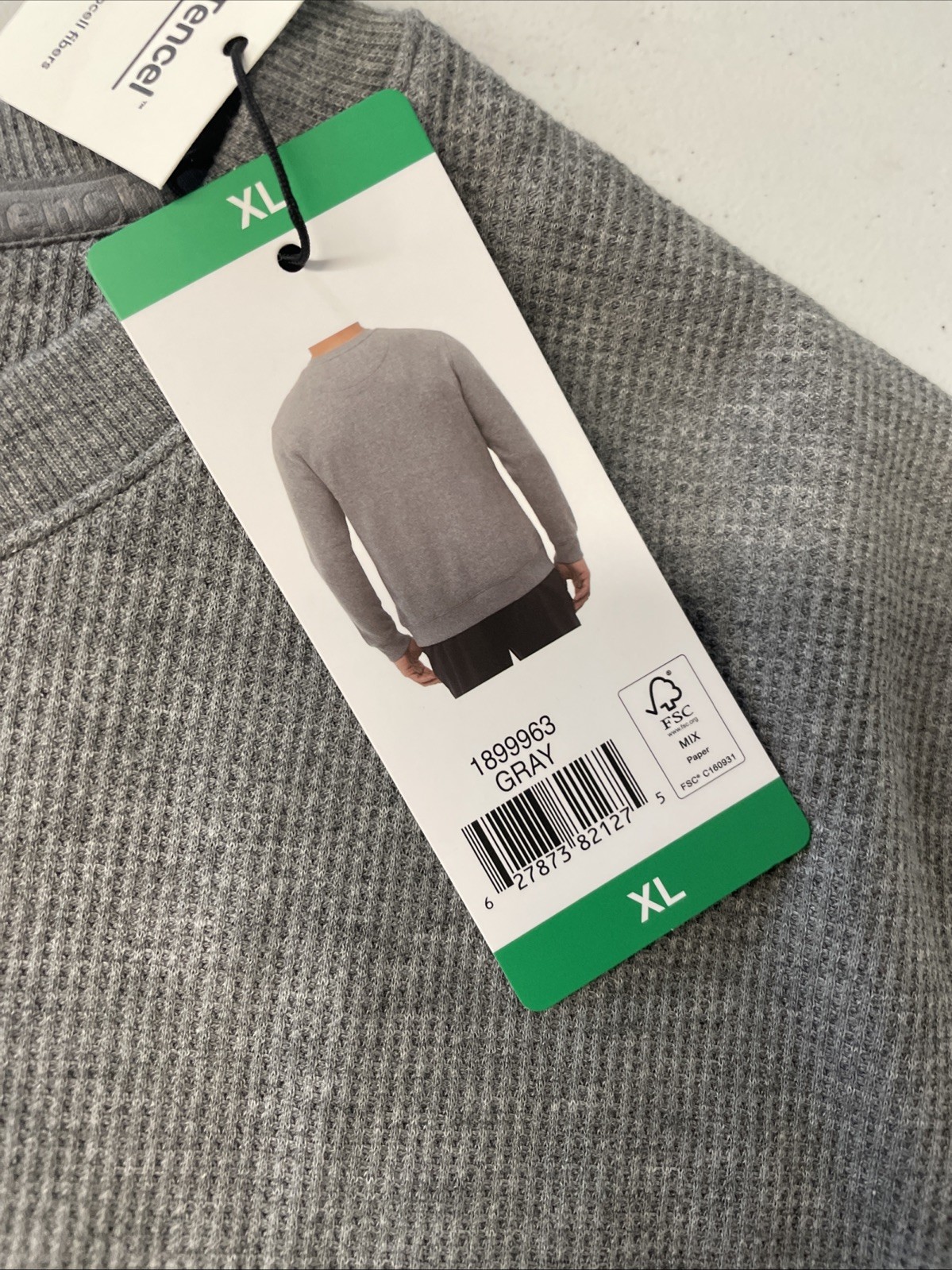 BENCH Urbanwear Sweatshirt Thermal Fleece Crewneck Pullover Waffle GRAY XL NEW