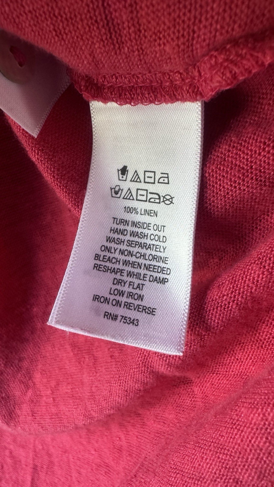 Adrienne Vittadini 100% Linen Knit Top Pink Fuchsia Tunic Size M Altered