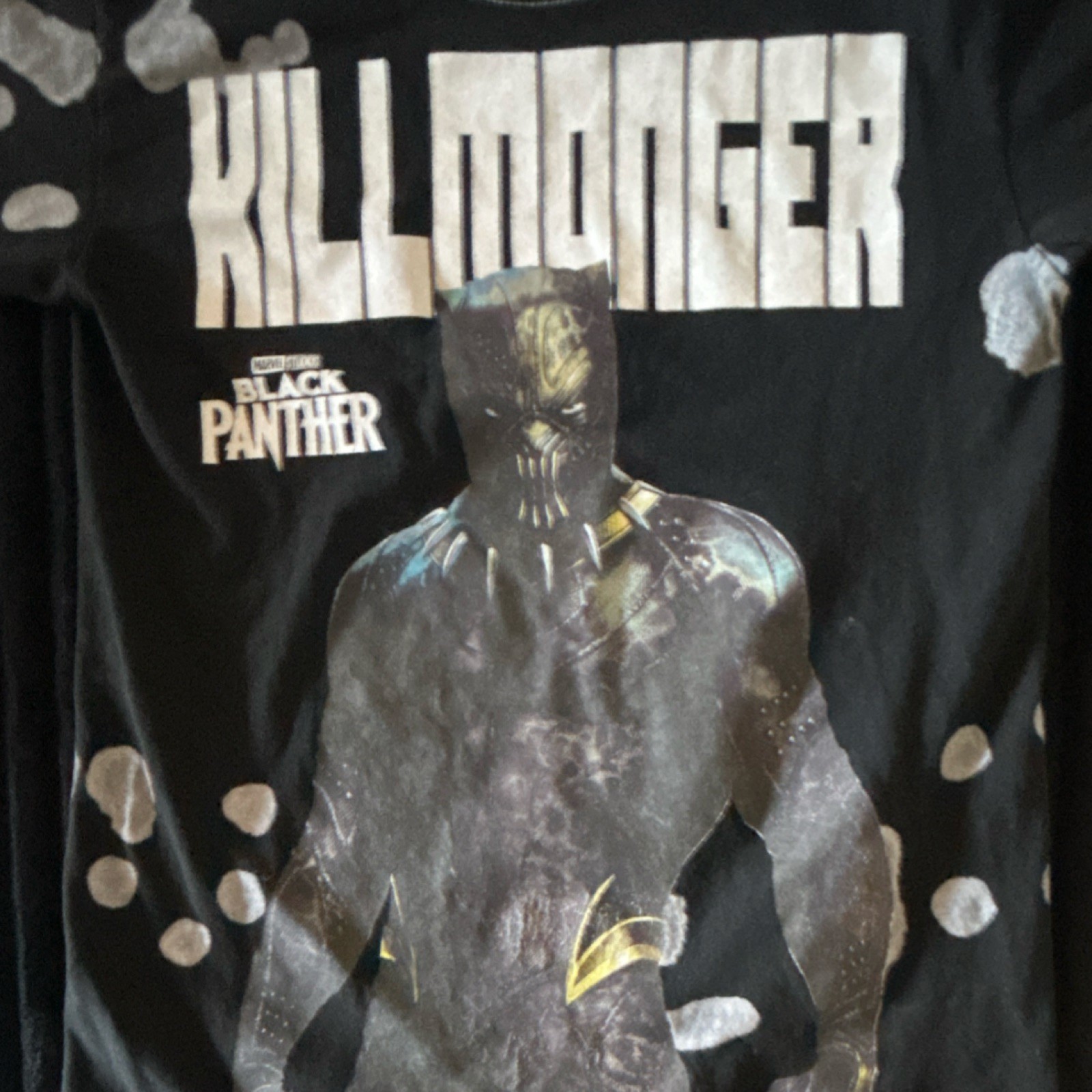 Marvel Studios Black Panther Killmonger Graphic Men’s T-Shirt XS Black Cotton