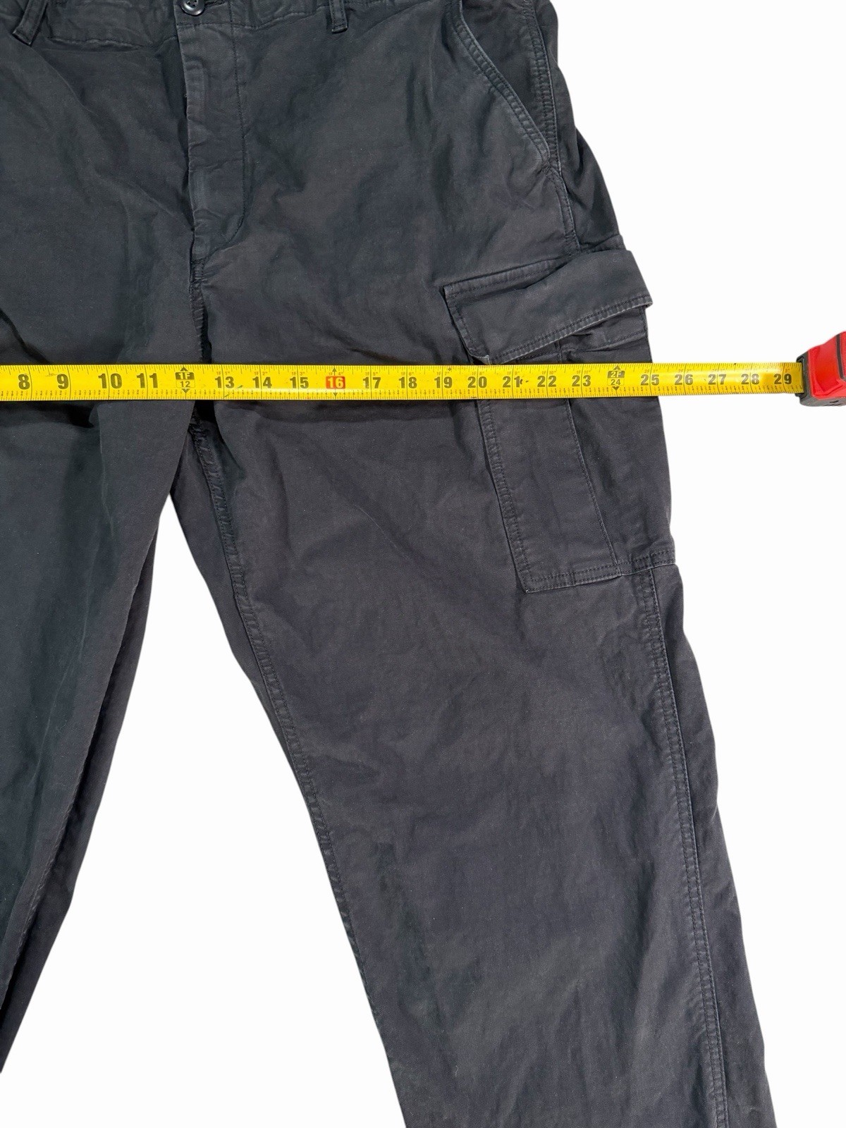Uniqlo U Men’s Black Cotton Twill Cargo Pants M 29W Relaxed Straight Pockets