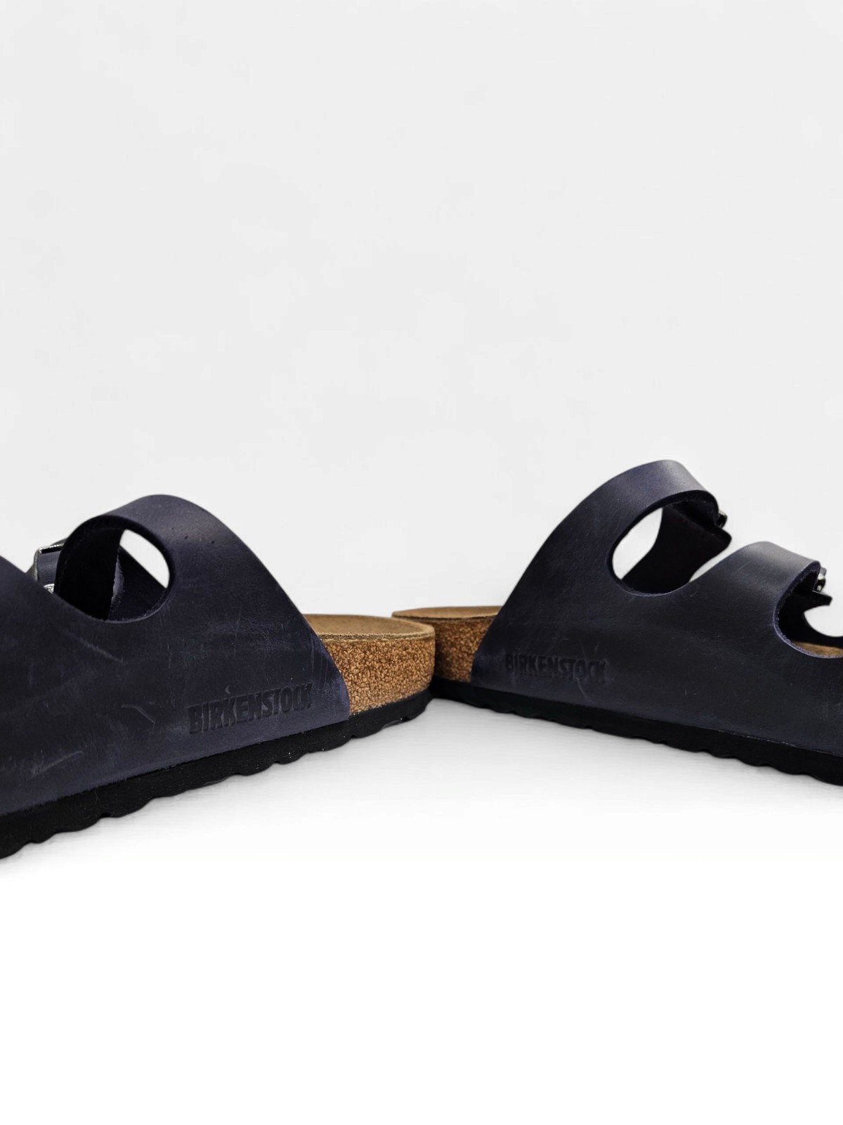 BIRKENSTOCK Florida Unisex Navy Blue Leather 3 Straps Sandals 40/Women 9-9.5M