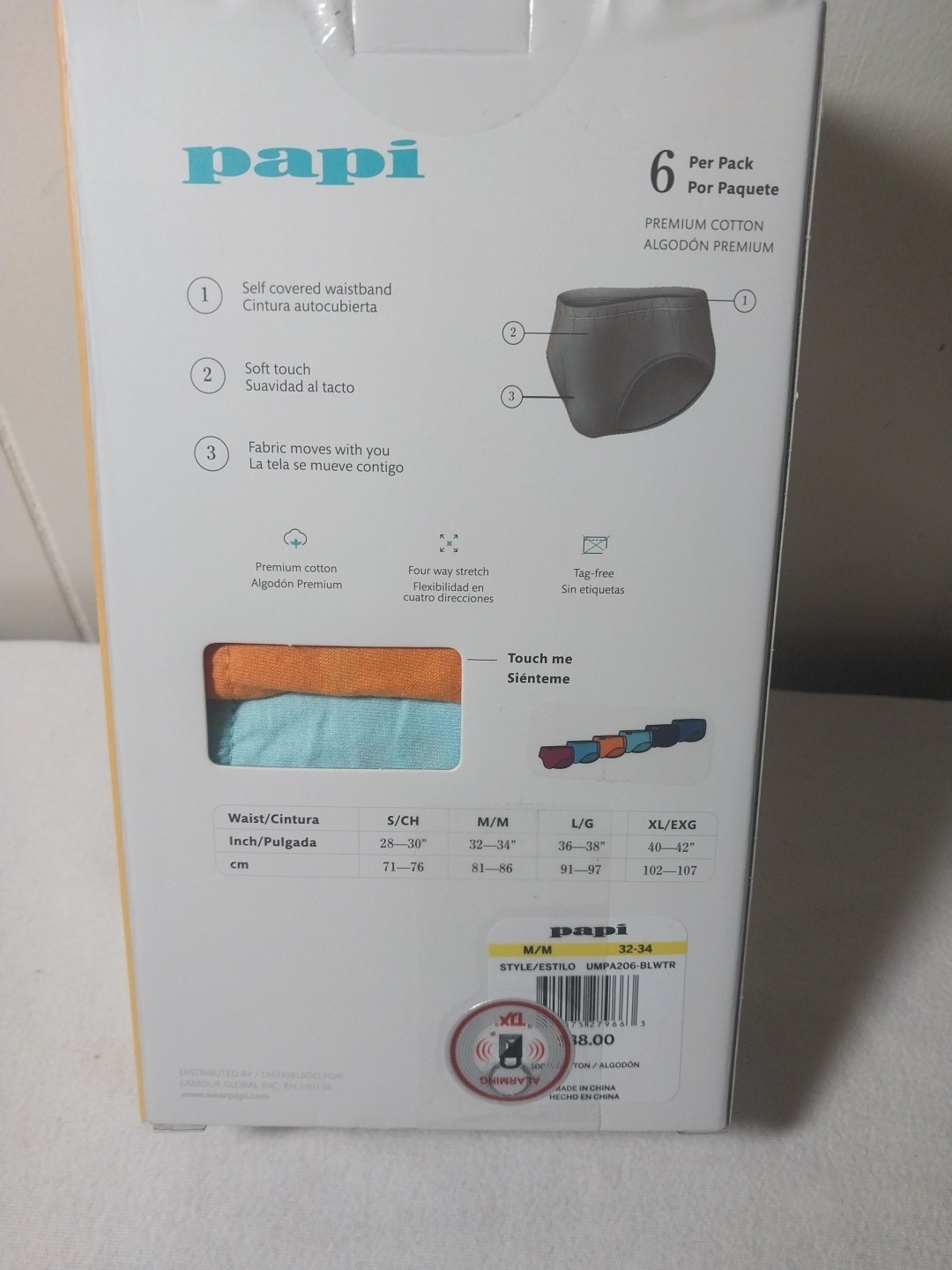 Papi Premium Cotton Low rise Briefs 6 pack Size M (32-34)