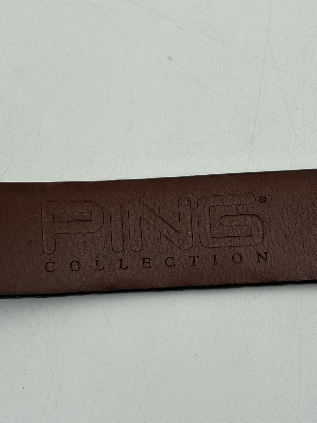 PING Collection Men’s Italian Leather Basketweave Belt Size 44 Western Buckle