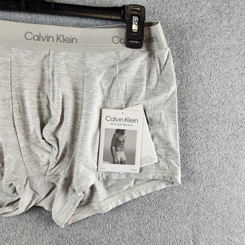 Calvin Klein Ultra Soft Modal Trunk Men’s Large Gray Heather Logo Waistband
