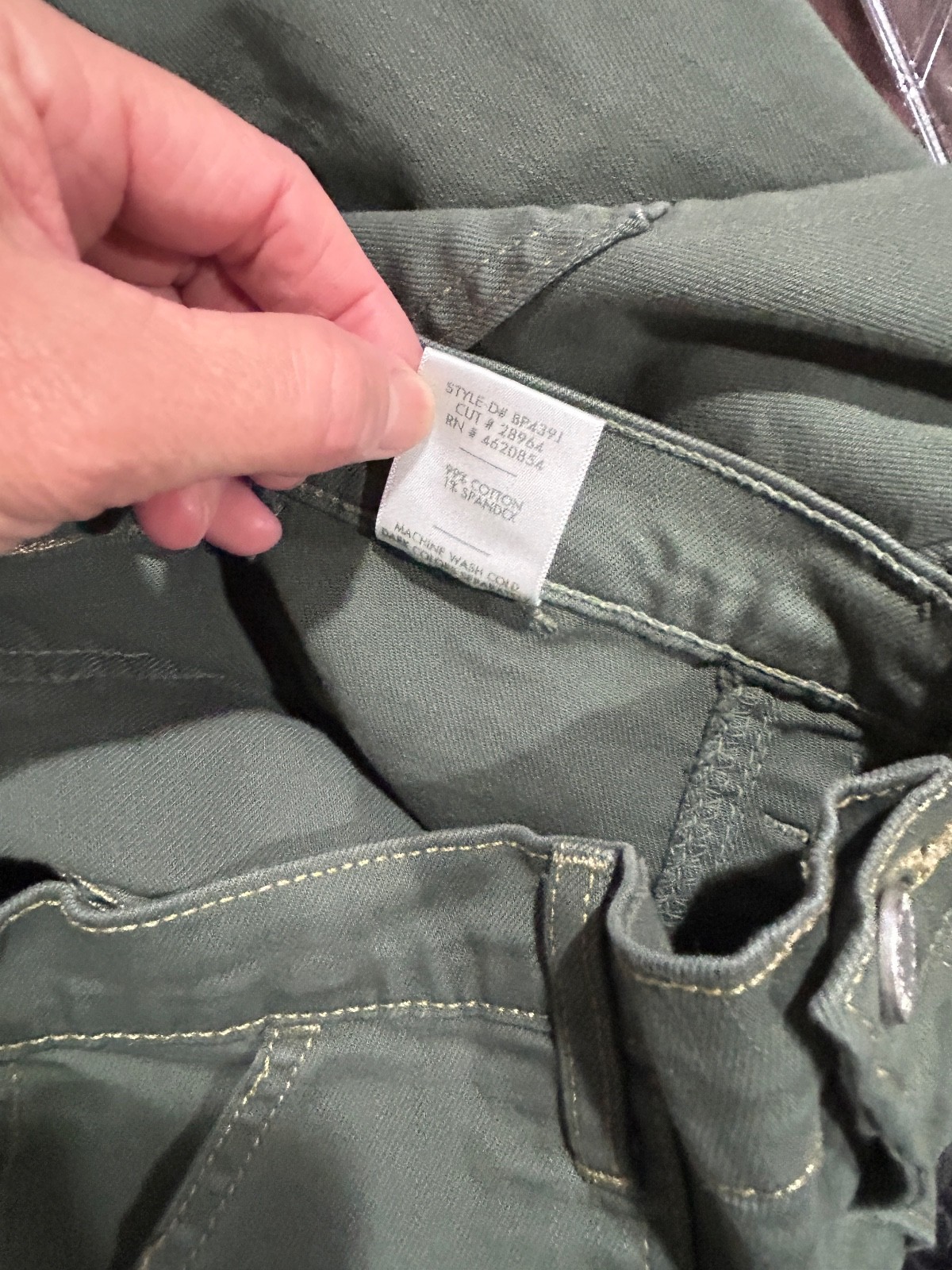 JBD Just Black Denim Size 29 Artichoke Green Cropped leg Utility jeans