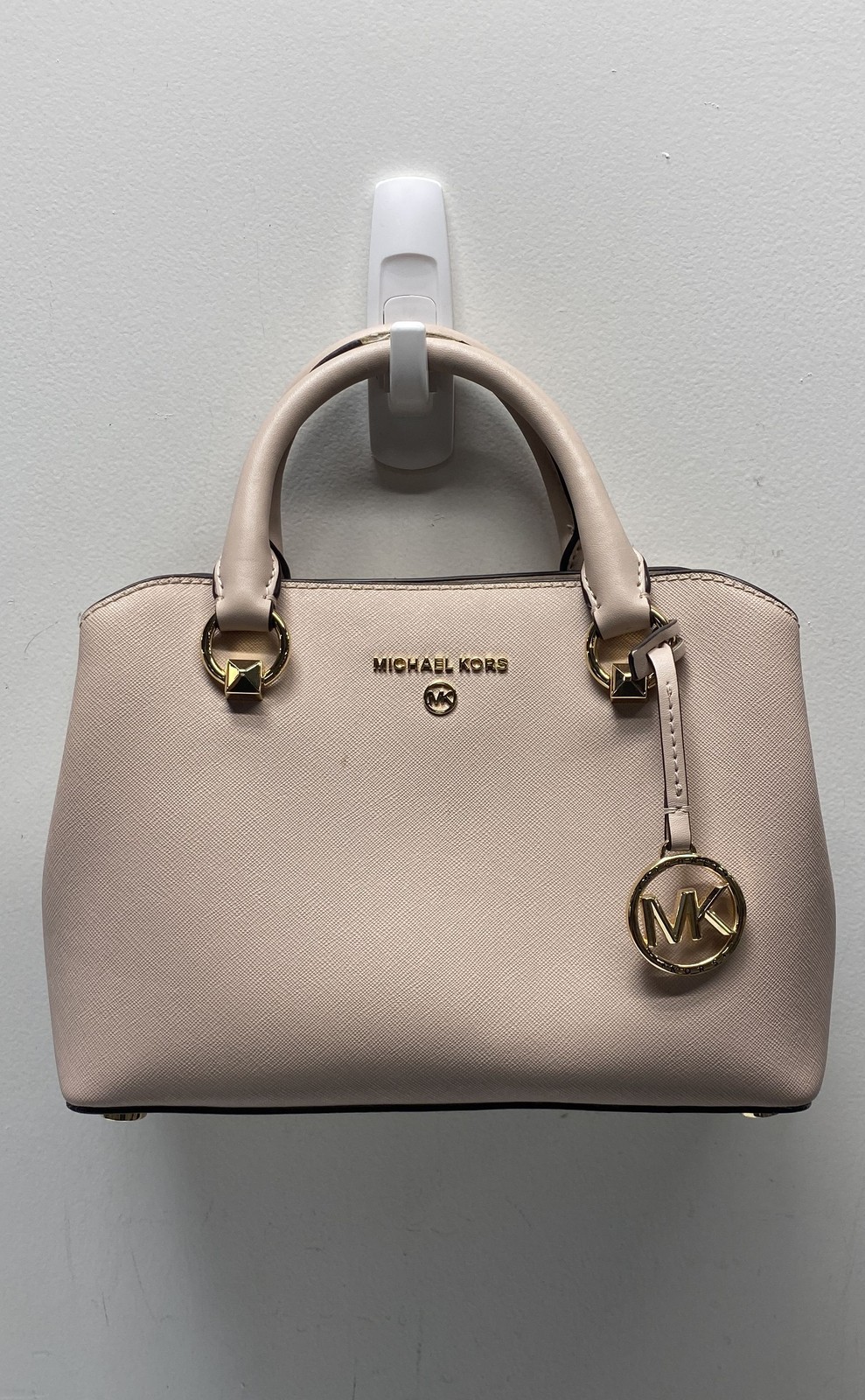 Michael Kors Pink Saffiano Leather Savannah Medium Satchel Bag Gold Hardware