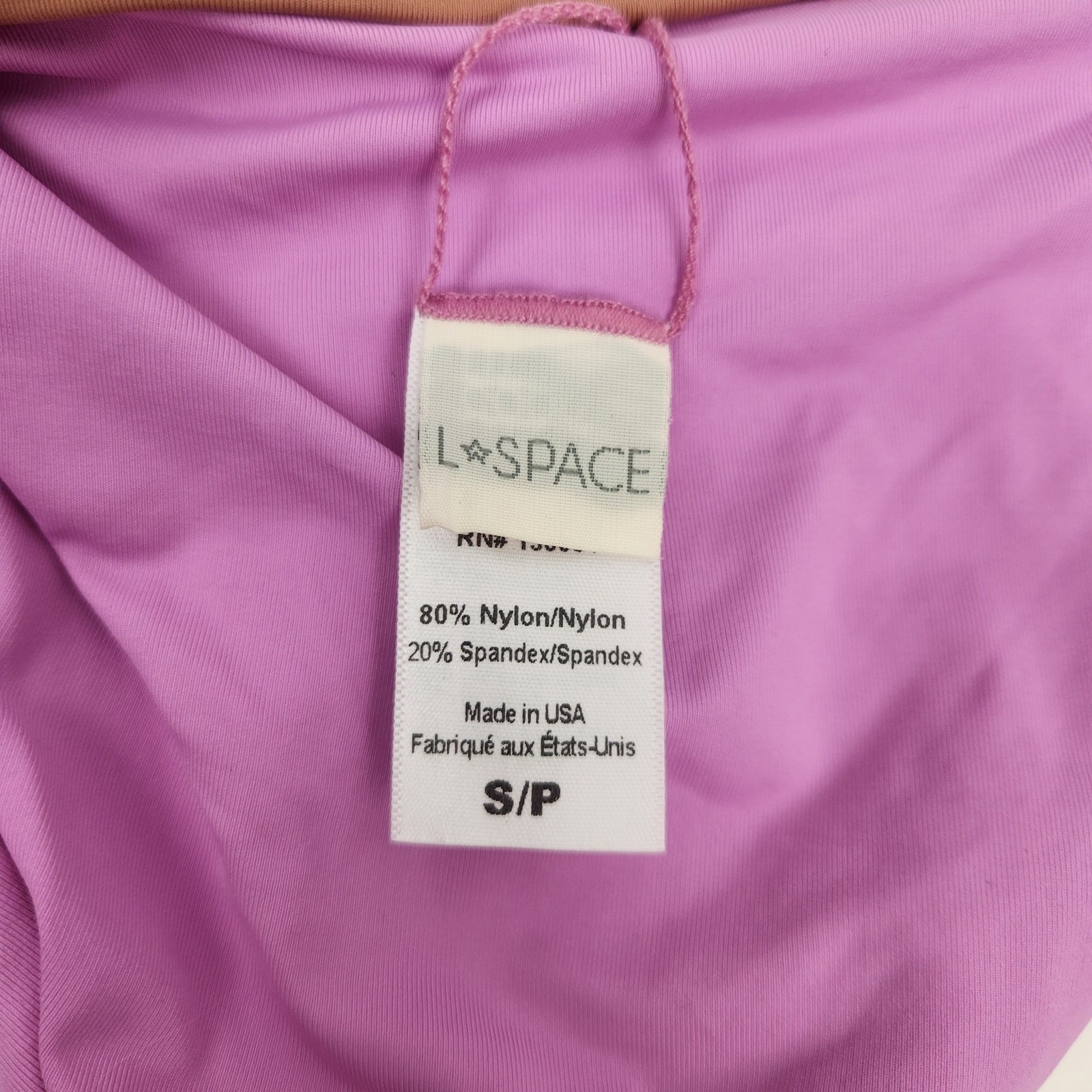 L*Space Dani Bikini Bottom in Pink Brown Size Small Adjustable Tie Straps NWOT