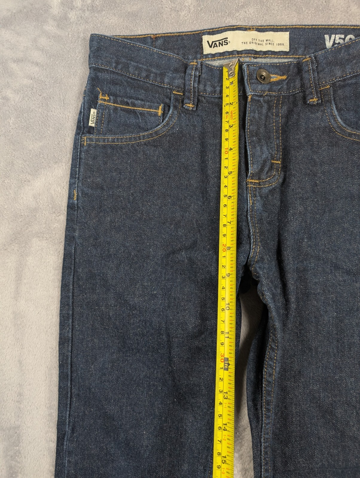 Vans V56 Standared Jeans Men 28×16 Dark Wash Straight Leg Skaterboard Y2k Skater