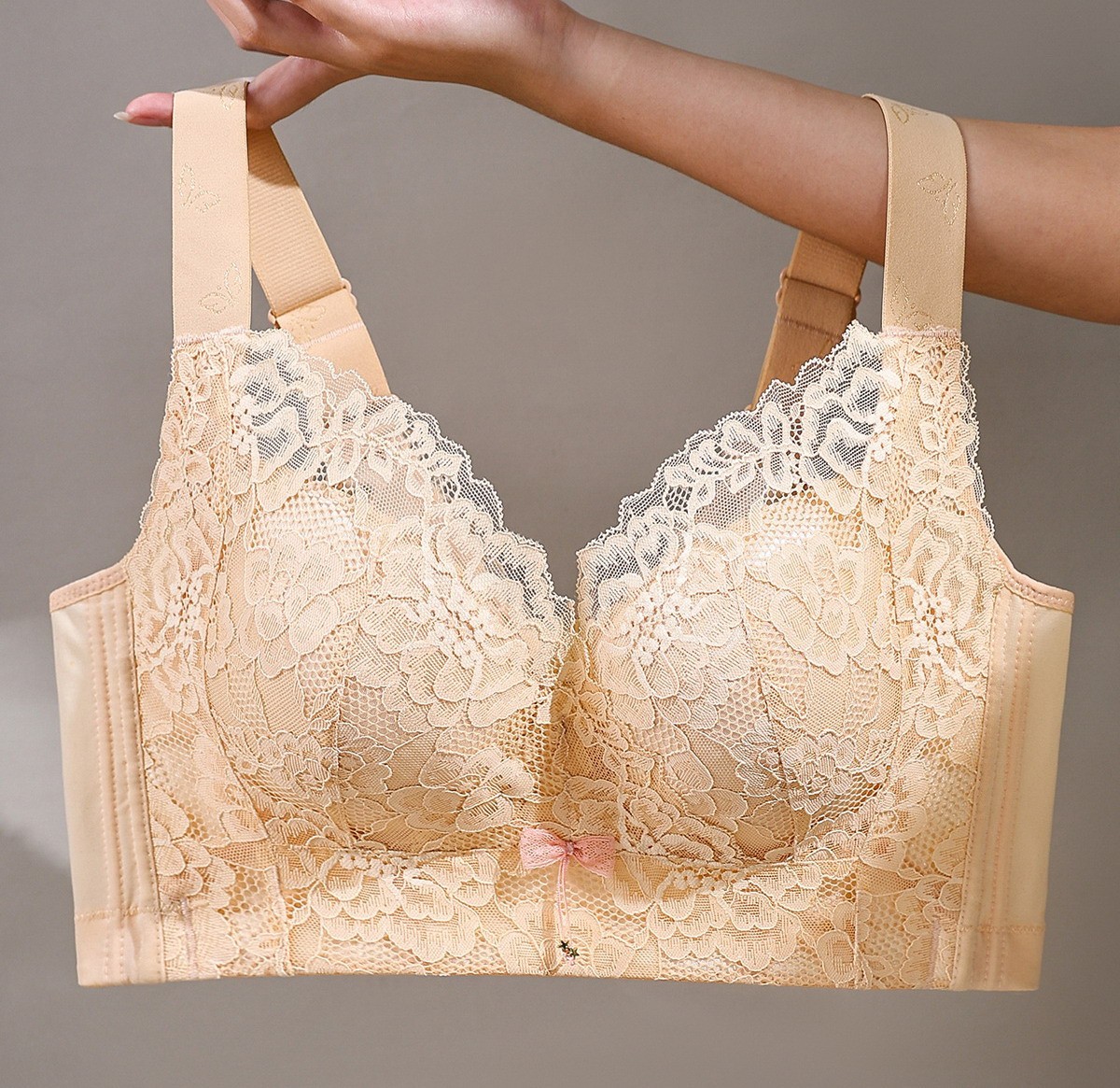 Women Bras Full Coverage Lace Wireless Push up Plus Size Underwear 33651
