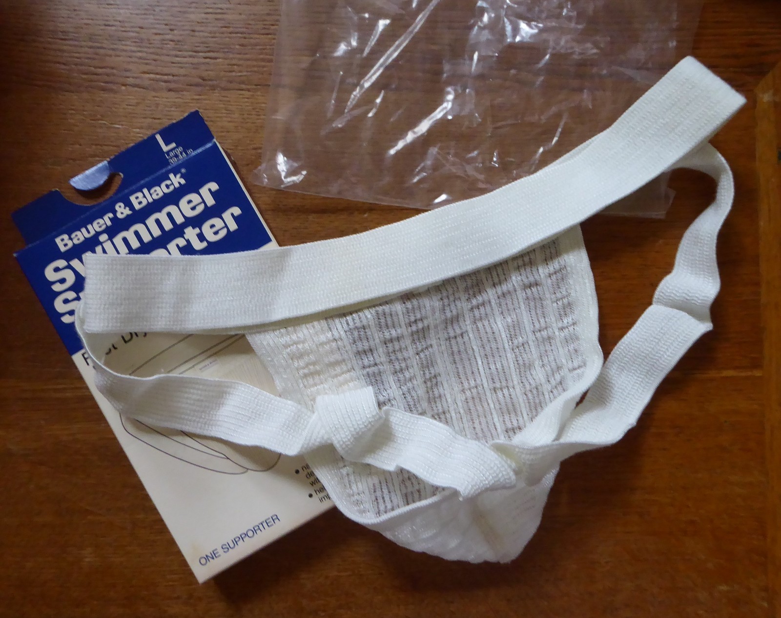 Vtg. Bauer & Black men’s swimmer athletic supporter, S-10, nylon, L, USA, NIB