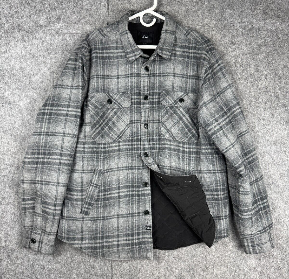 Rails Jacket Shacket Men’s XL Plaid Flannel Button Lined Worthing Shadow