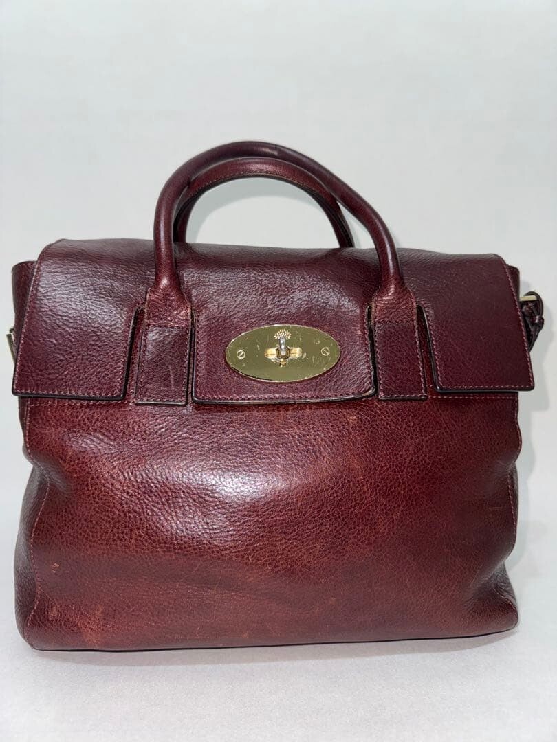Mulberry Bayswater Cara Delevingne Lion Heart Bordeaux 3 Way Backpack Auth