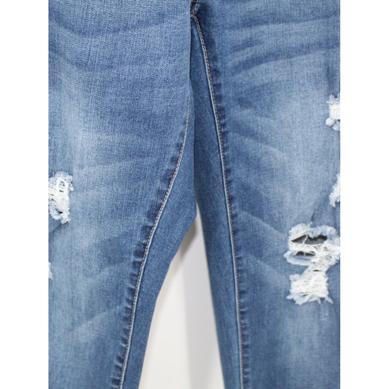 Maternity Denim Skinny Jeans Distressed Full Panel Sz XL Stretchy Comfortable