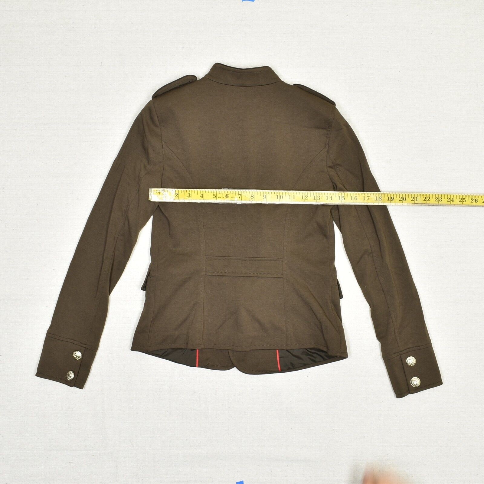 Tommy Hilfiger Women Double Breasted Blazer Jacket Solid Polyester Brown Size 0