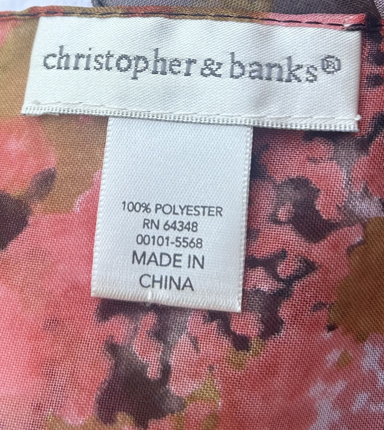 Christopher & Banks Floral Scarf- 57 in x 12.6 in