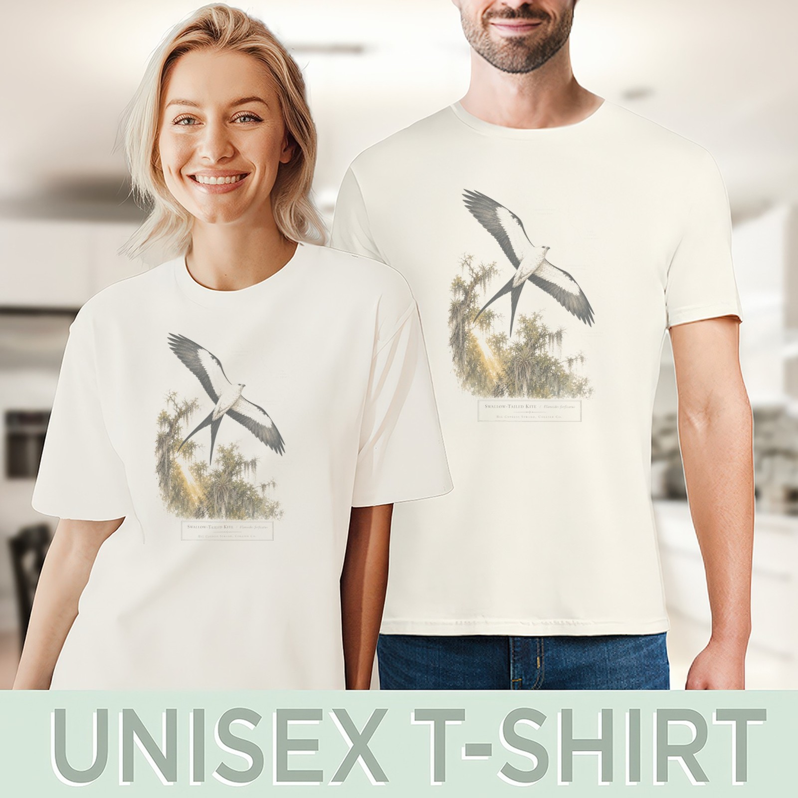 Watercolor Bird Tee Swallow-Tailed Kite Boho