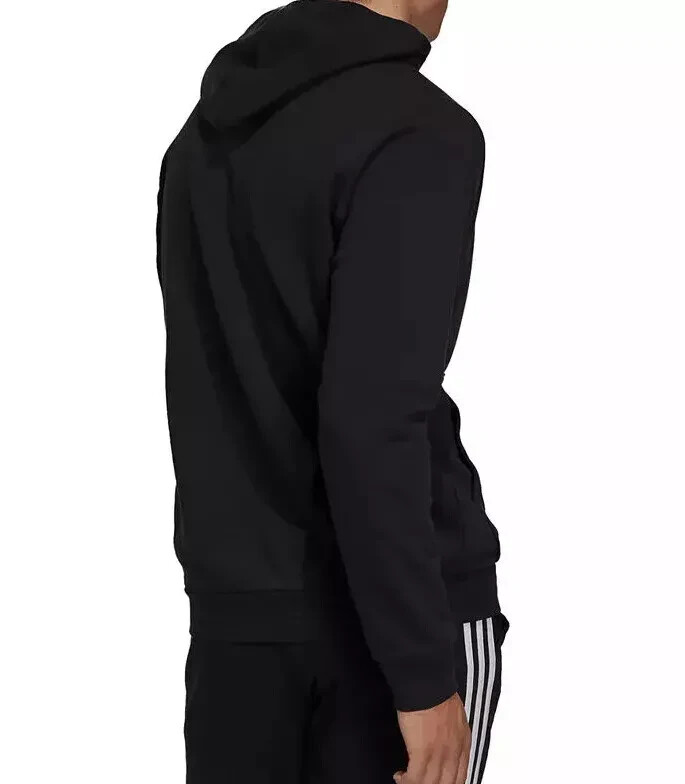 Adidas Men’s Black Feel Cozy Essentials Fleece Pullover Hoodie (GV5294) (M)