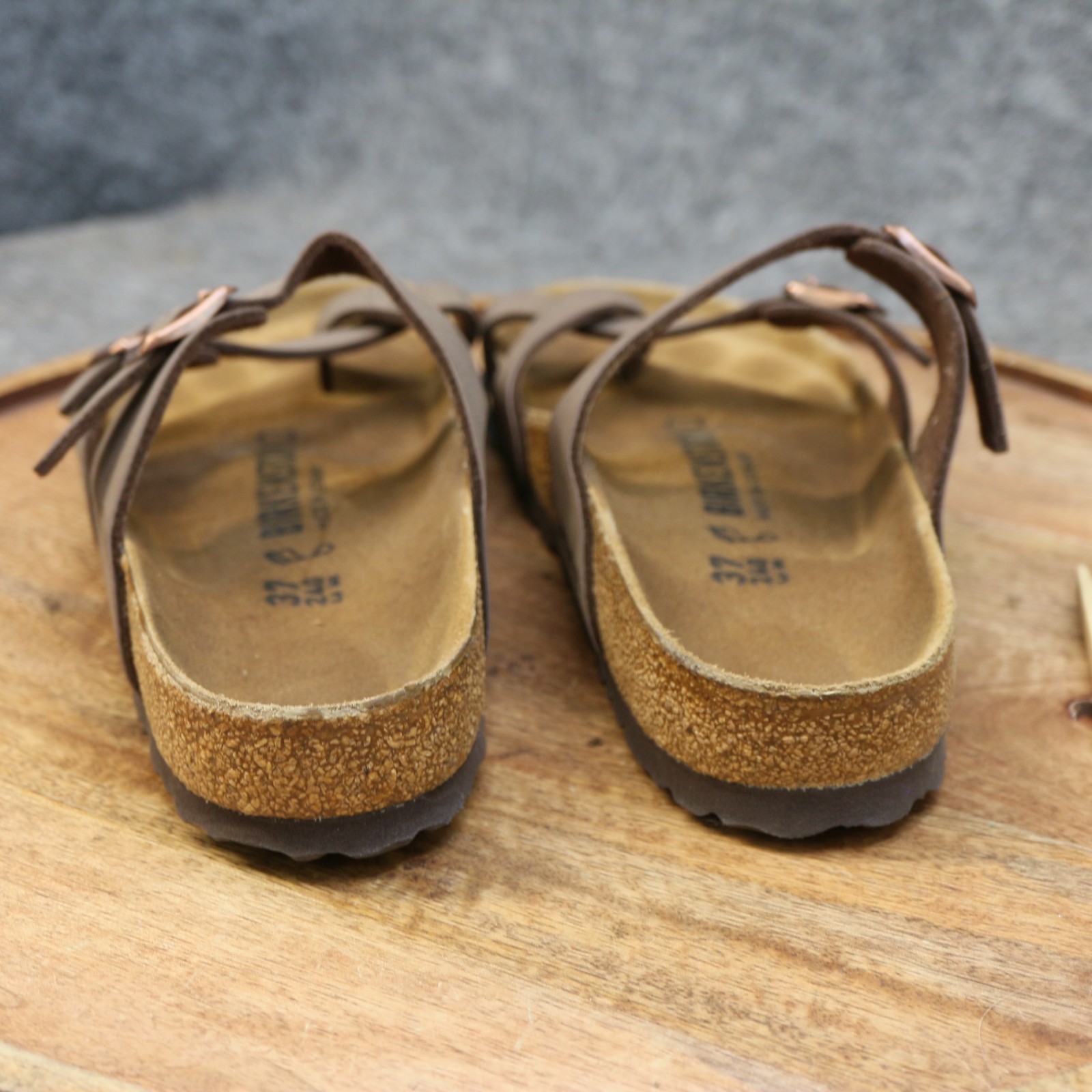 Birkenstock Womens Mayari Birkibuc Mocha Brown Sandals Slide Size 37 US 6 Reg.