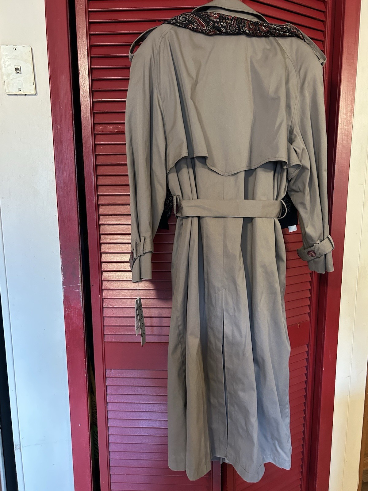 Brem Rainwear Rain Coat Brown Removable Insulated Liner Scarf Belted 20W, NWT