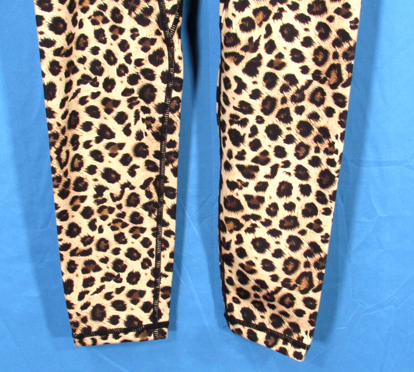 COLORFUL KOALA Tan/Brown LEOPARD Stretch Knit PULL-ON Active Yoga LEGGINGS Sz S