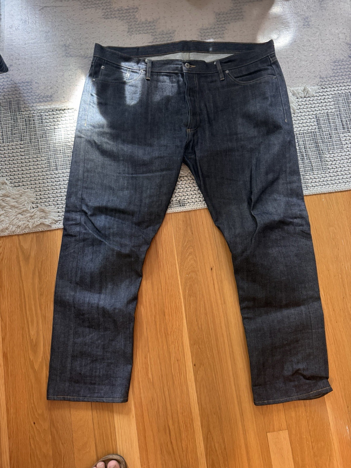 3sixteen Men’s Dark Wash Blue Denim Straight Jeans Button Fly USA CT100x