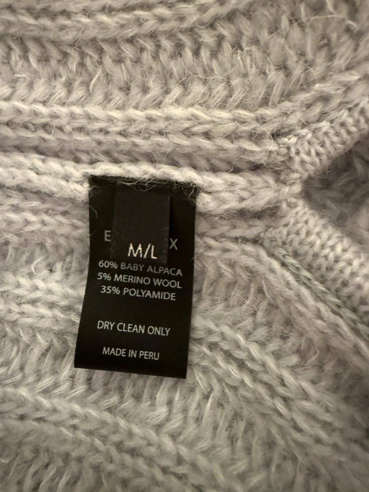 ELEVEN SIX Talia Blue Poncho Sweater Baby Alpaca Wool Oversized Size M/L d874
