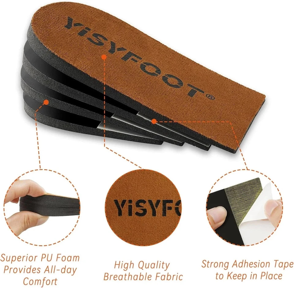 Adjustable Orthopedic Heel Lift Inserts for Shoes – 4 Layers for Uneven Legs, He