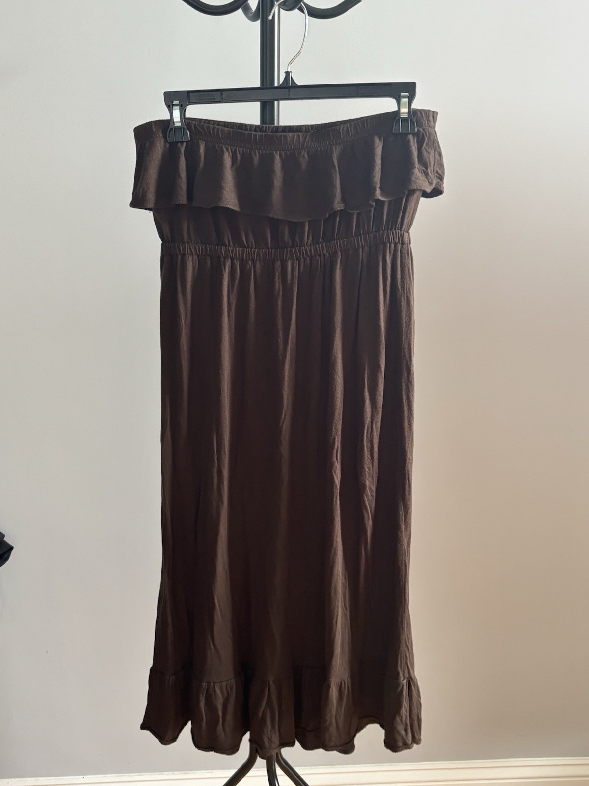 Old Navy brown Off Shoulder Ruffle Dress Womens M