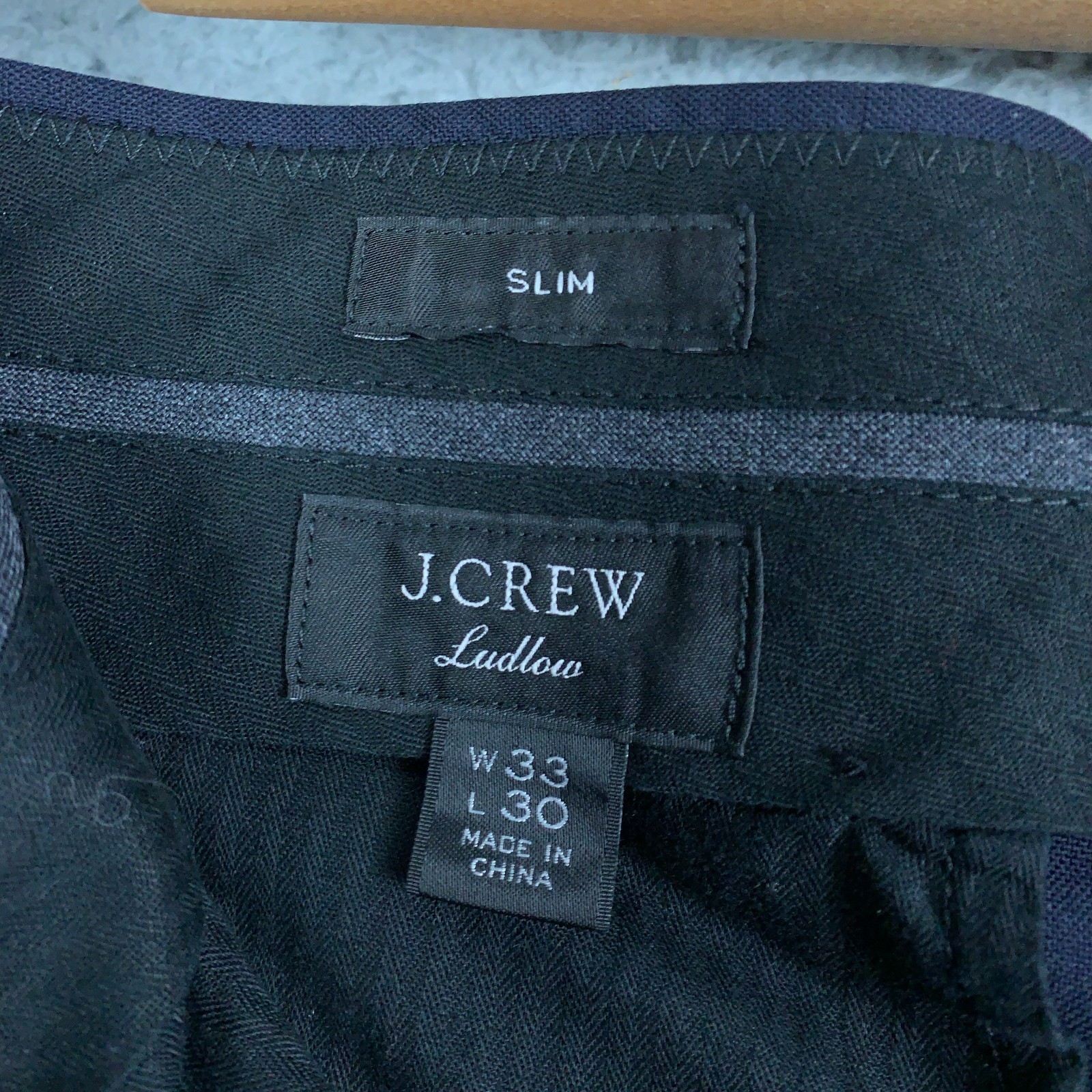 J.Crew Ludlow Loro Piana 2 Piece Suit 40S Navy Slim Super 120’s Wool Pants Sz 33