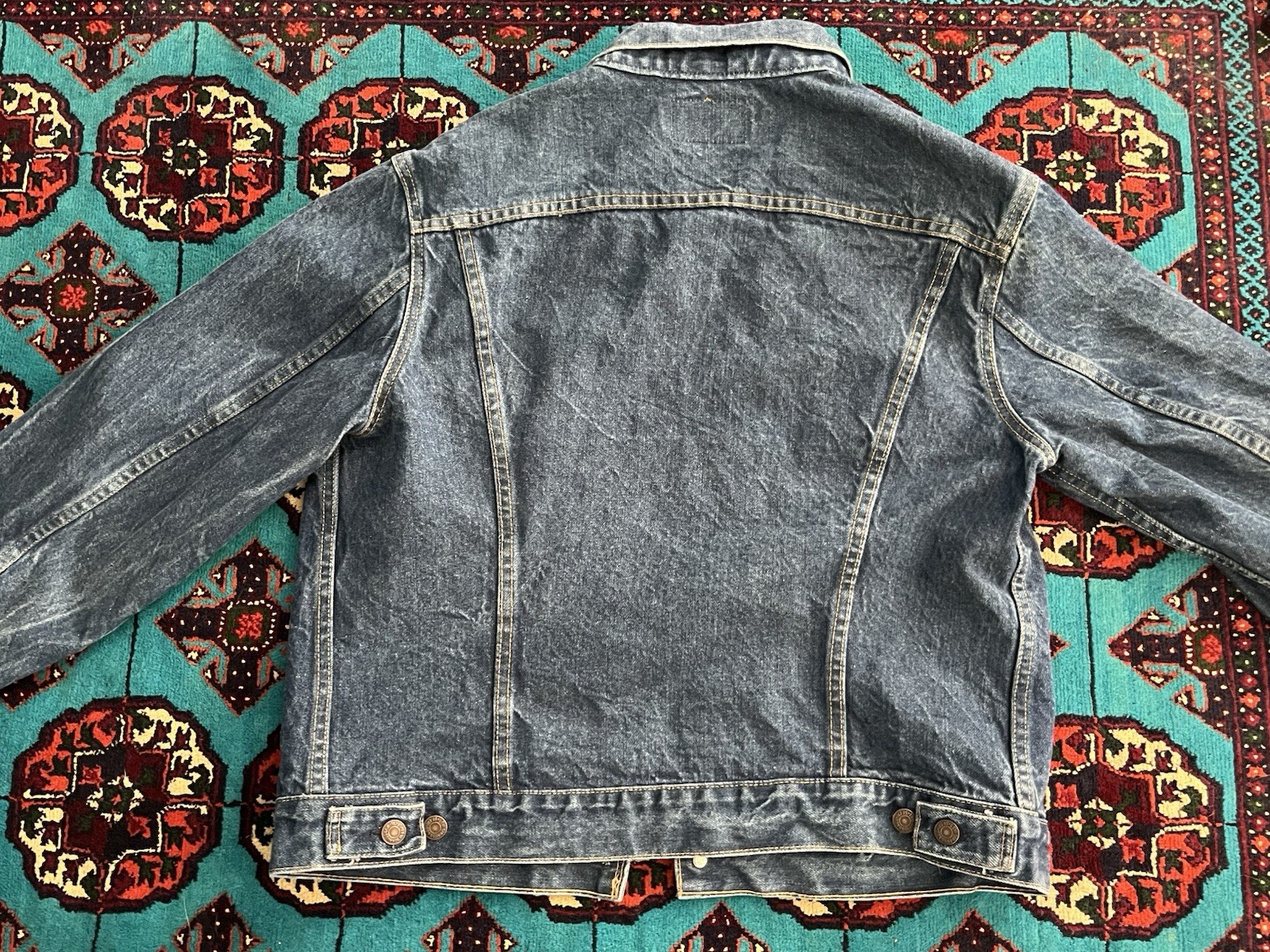 Vintage 90s Levi Type 3 Dark Wash Men’s Size Large Made In USA Denim Trucker L