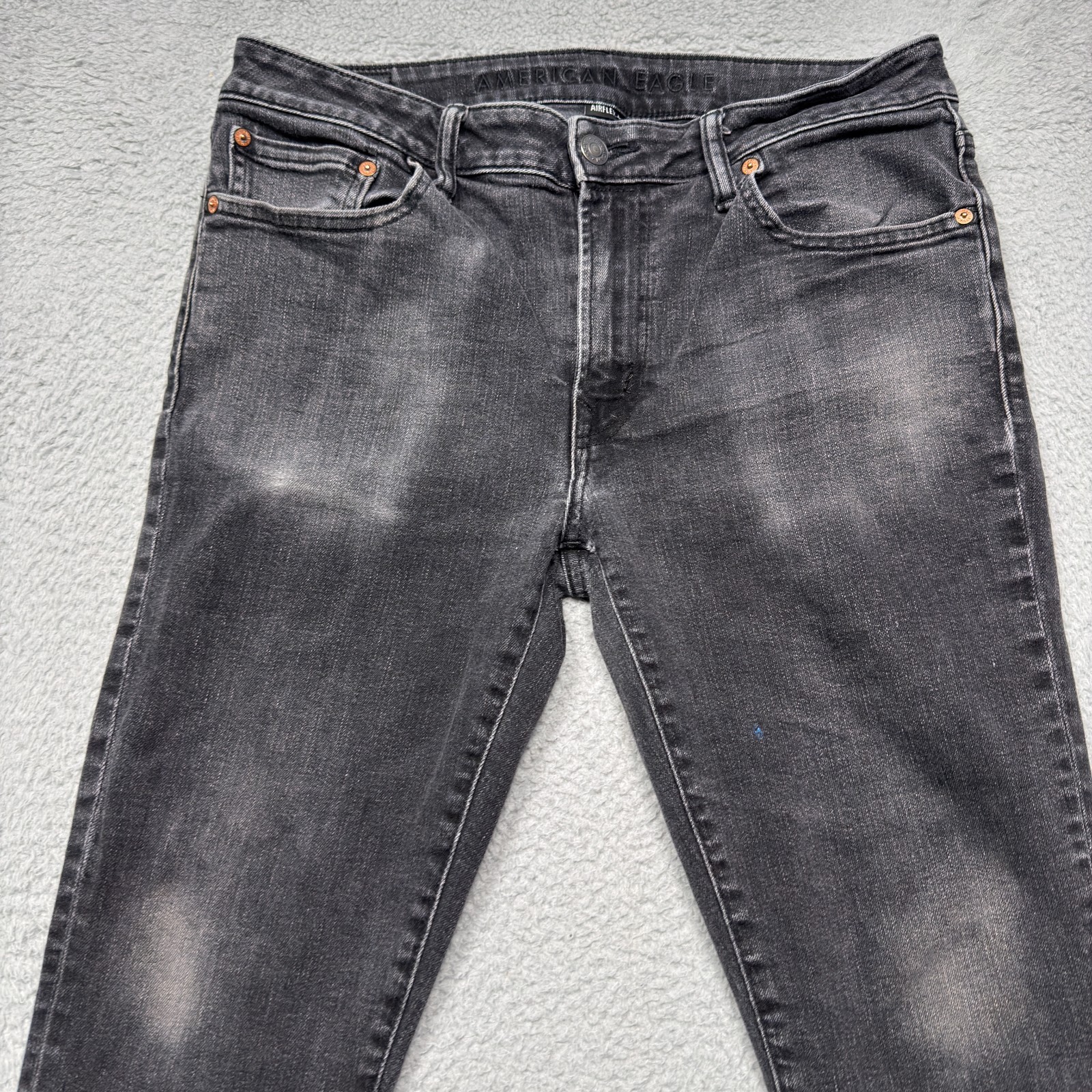 American Eagle Jeans Mens 34×30 (FIT 34×28) Black Athletic Skinny Airflex+