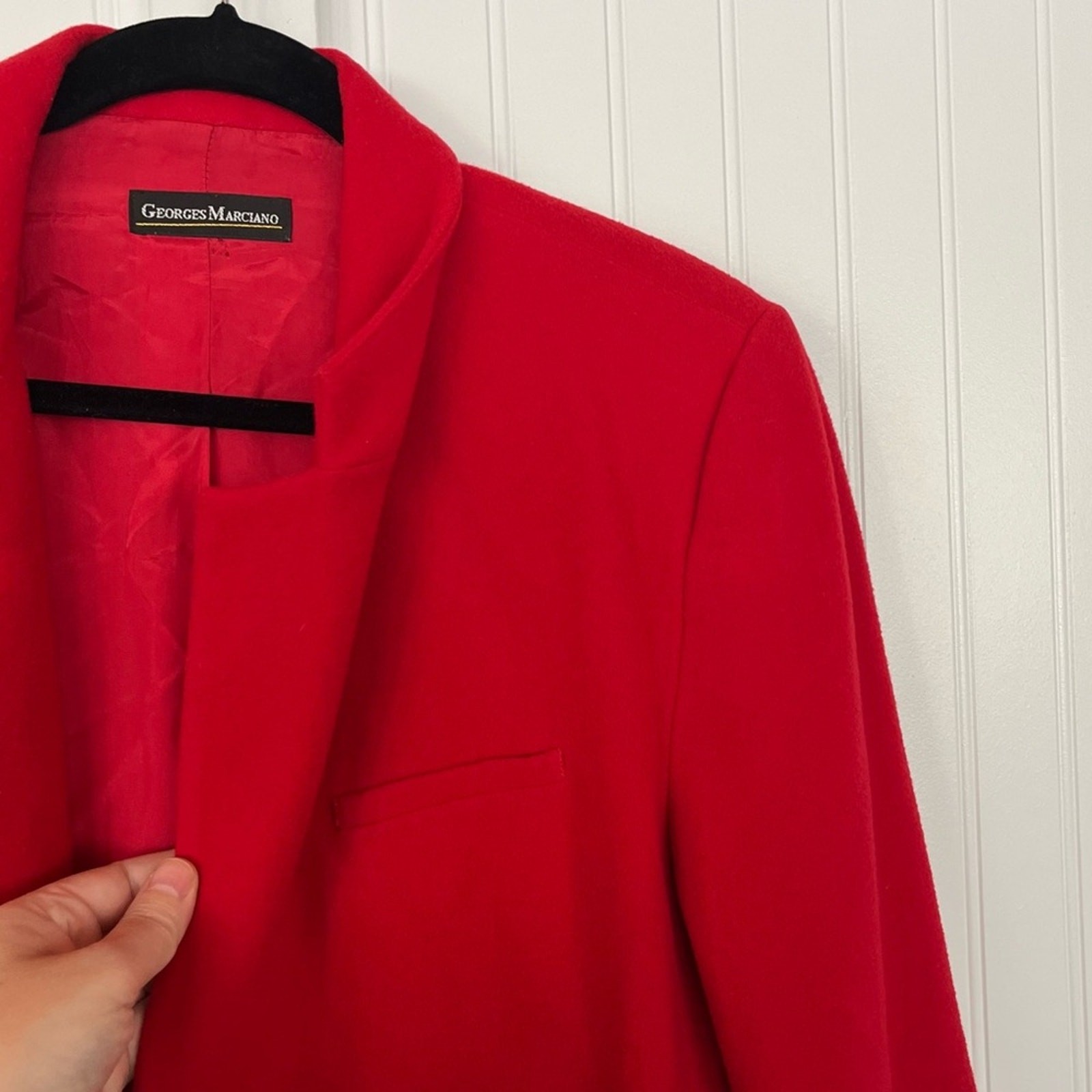 VIntage Red Oversized Blazer Wool Cashmere Blend Georges Marciano Designer 12