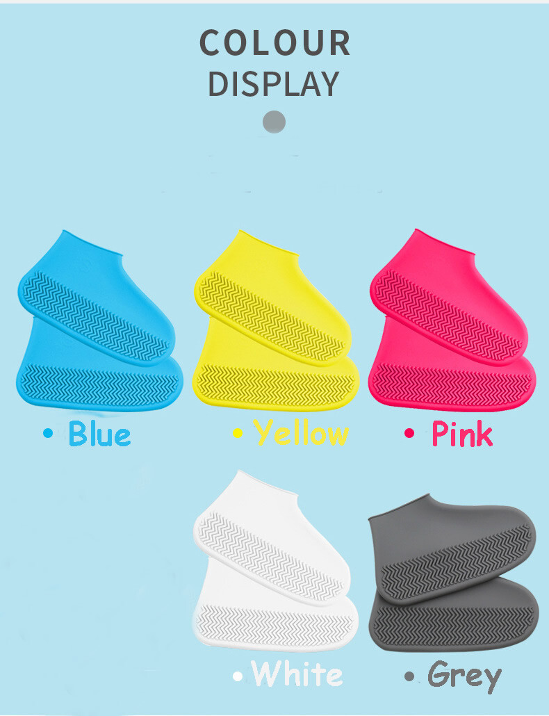 Silicone Rubber Shoe Cover Anti Slip Water Rain Resistant Washable Reusable