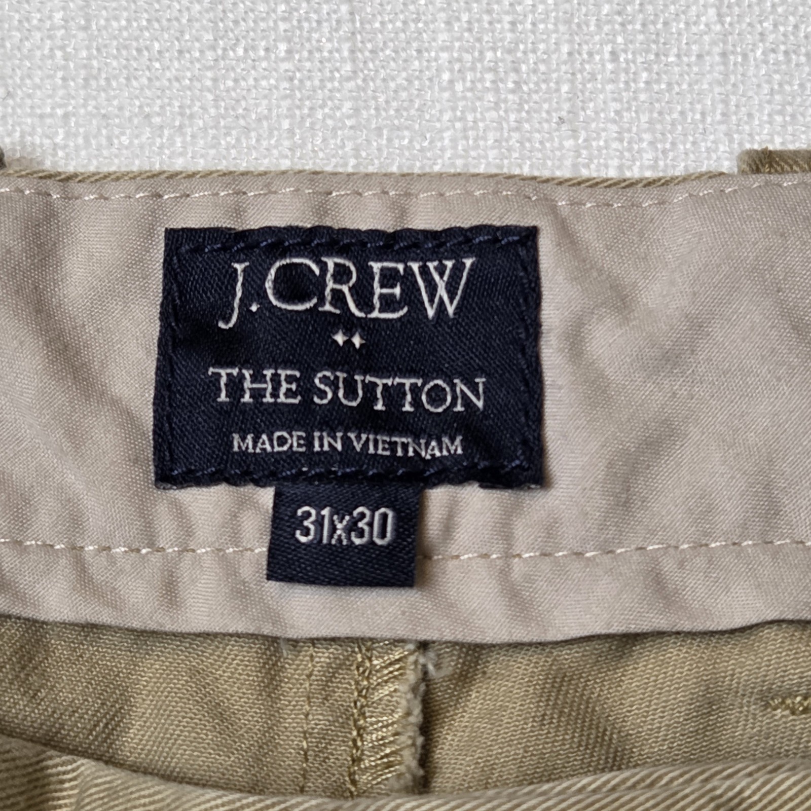 J.Crew The Sutton Slim Fit Chino Pants Khaki Tan Embroidered Fish