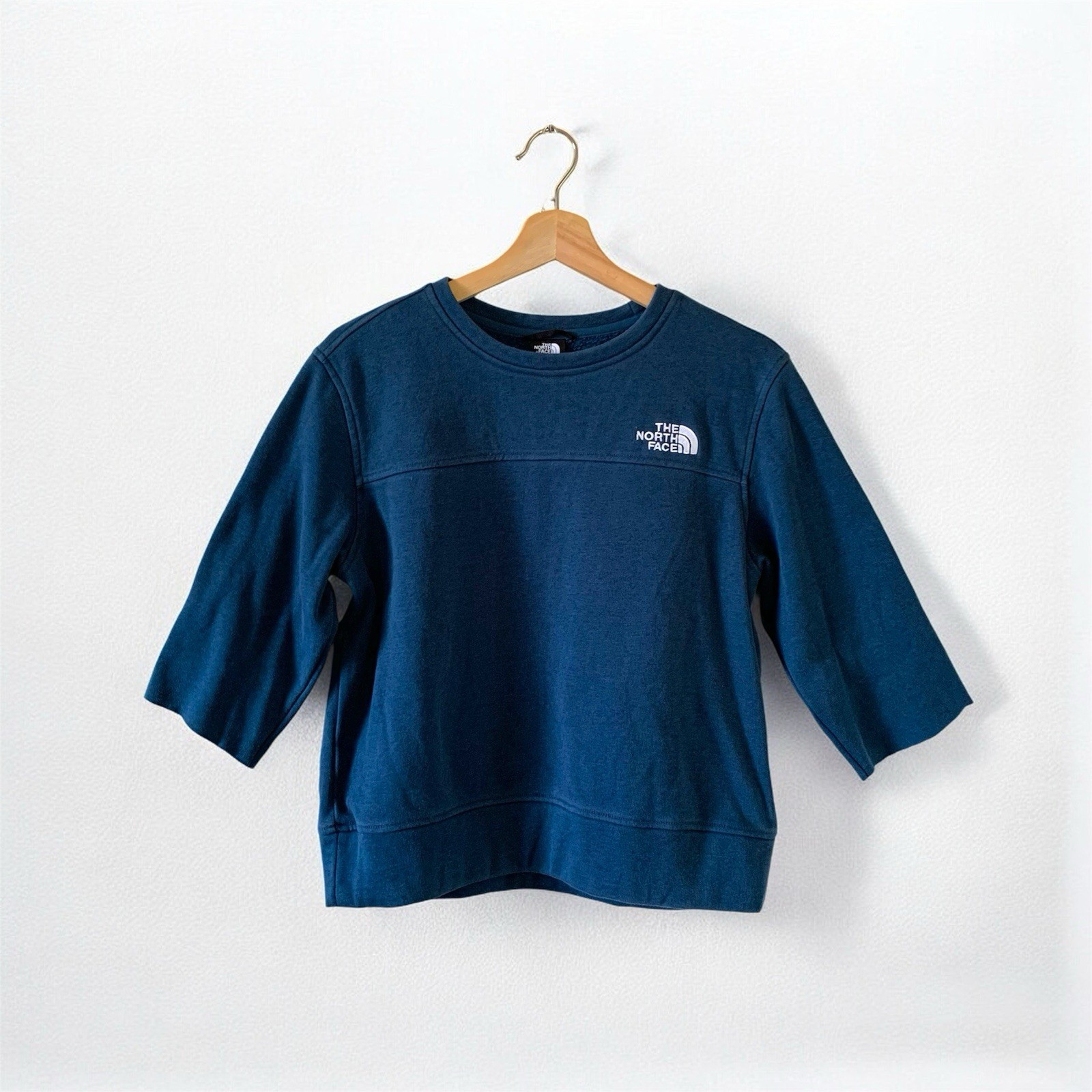 The North Face Blue Green Teal 3/4 Sweater Fleece Lined Size Medium