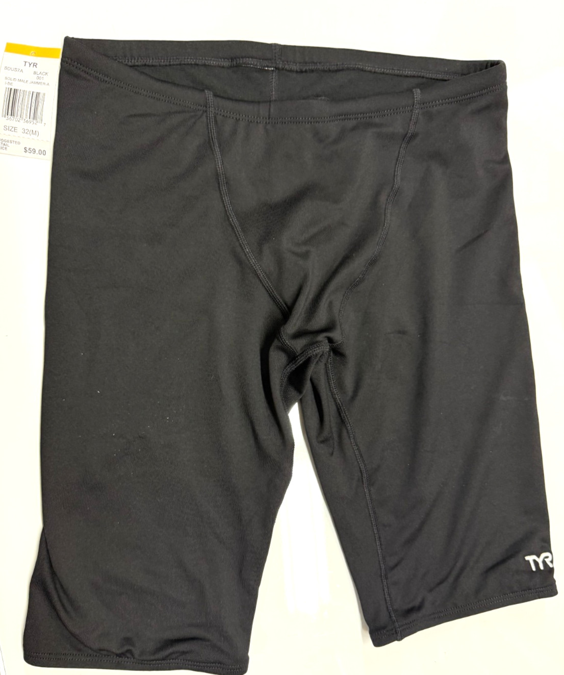 TYR Durafast Elite Jammer Mens 32 Solid Black 300+ Hours Of Performance UPF+