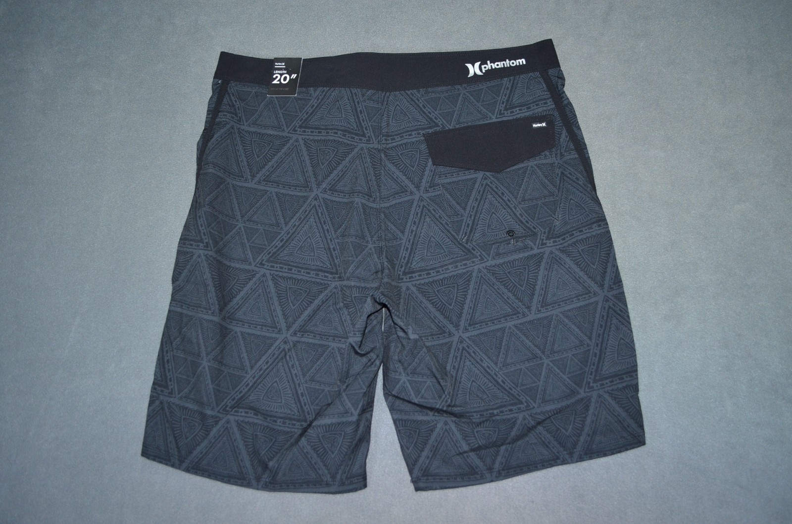 Hurley Phantom Boardshorts Mens 32 Gray/Black 9″ Inseam Aztec 20″ Length New