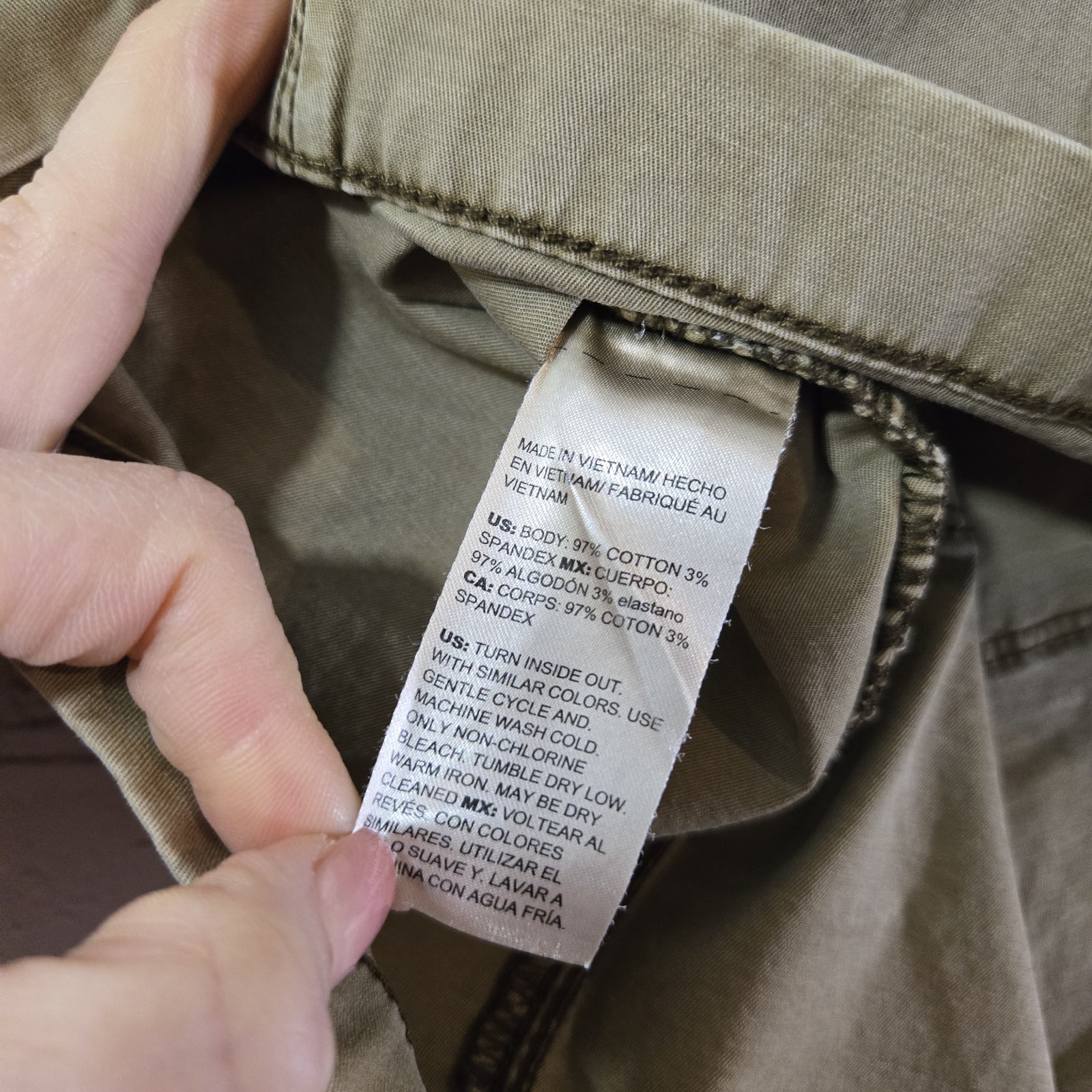 White House Black Market Mini Skirt 10 Green Khaki Button Up Utility Military