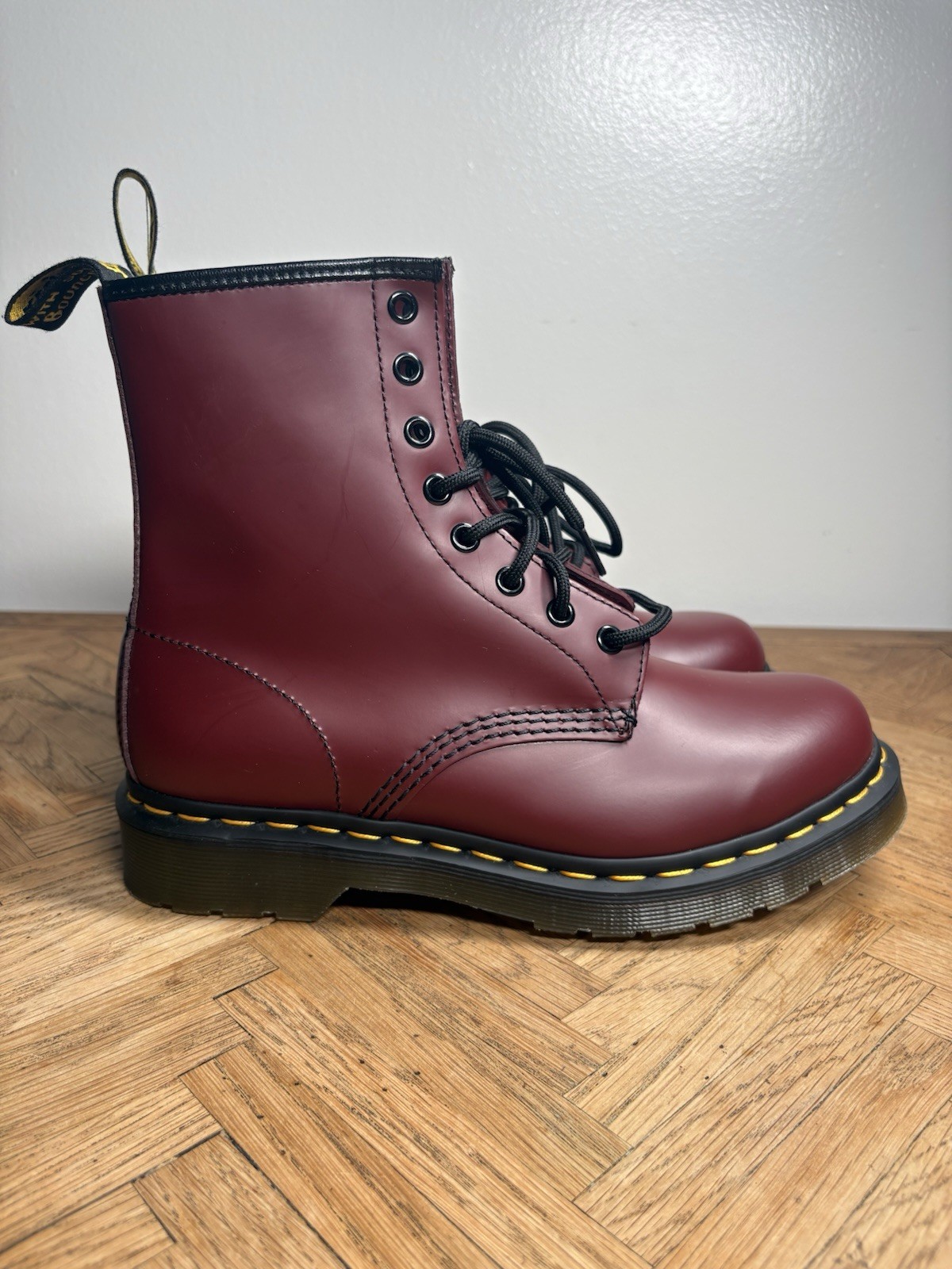 Dr Martens 1460 Cherry Red Smooth Leather Combat Boots Womens 8 UK 6 EU 39