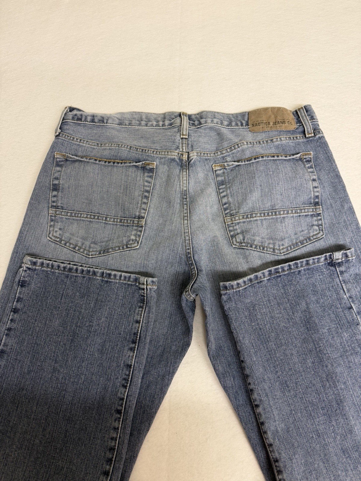 Nautica Men’s Relaxed Fit Straight Leg Jeans Size 36×32, Light Wash