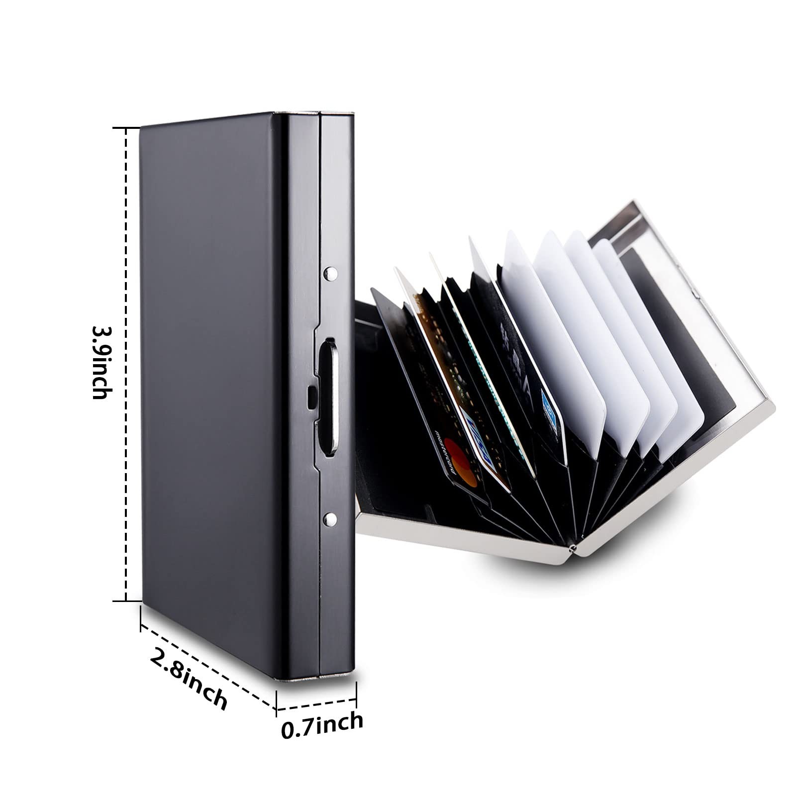 Credit Card Holder RFID approx 3.9 x 2.8 inches / 9.9 x 7.1 cm, Black-regular