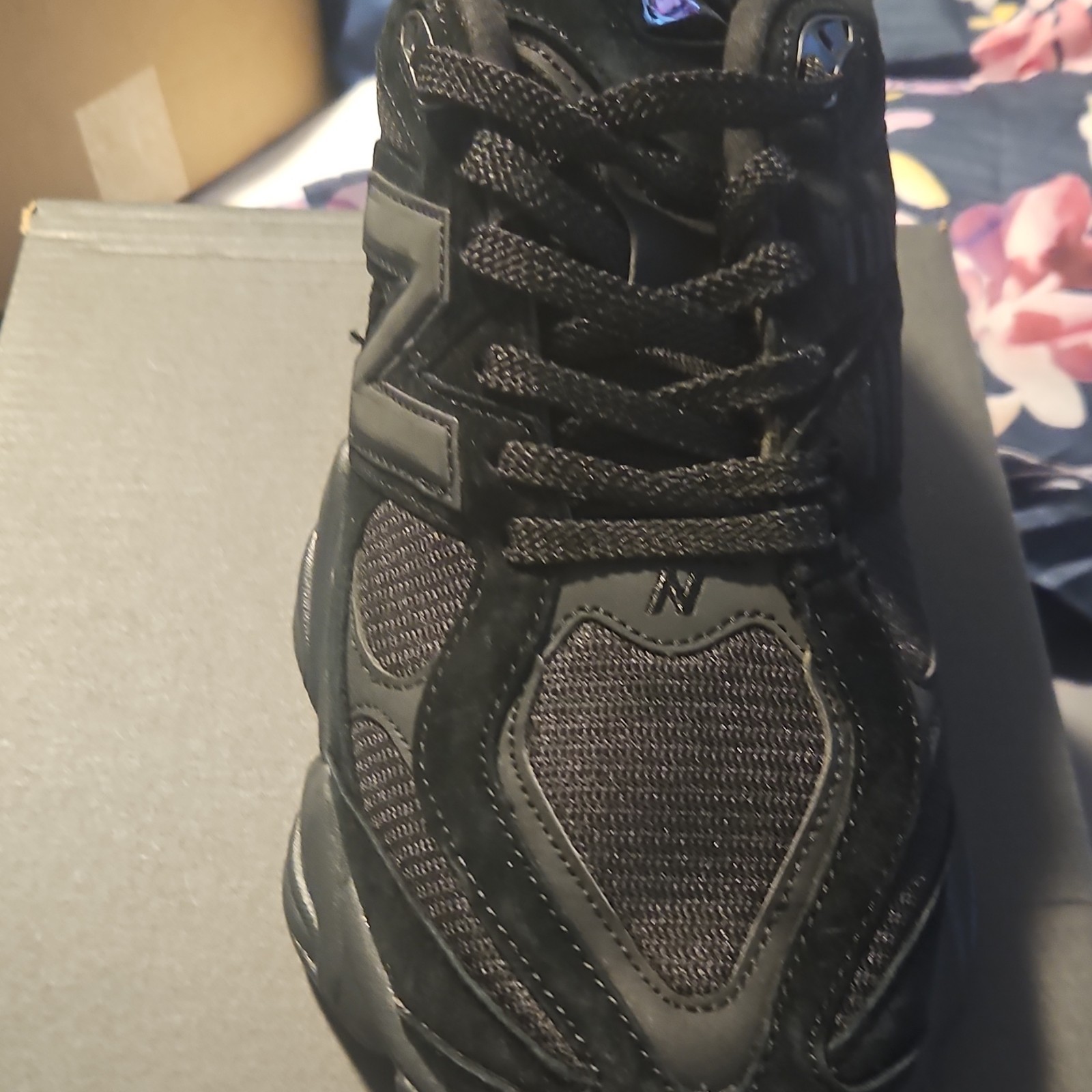 New Balance 9060 U9060BPM Black Triple Black Suede Low Top Athletic Sneakers
