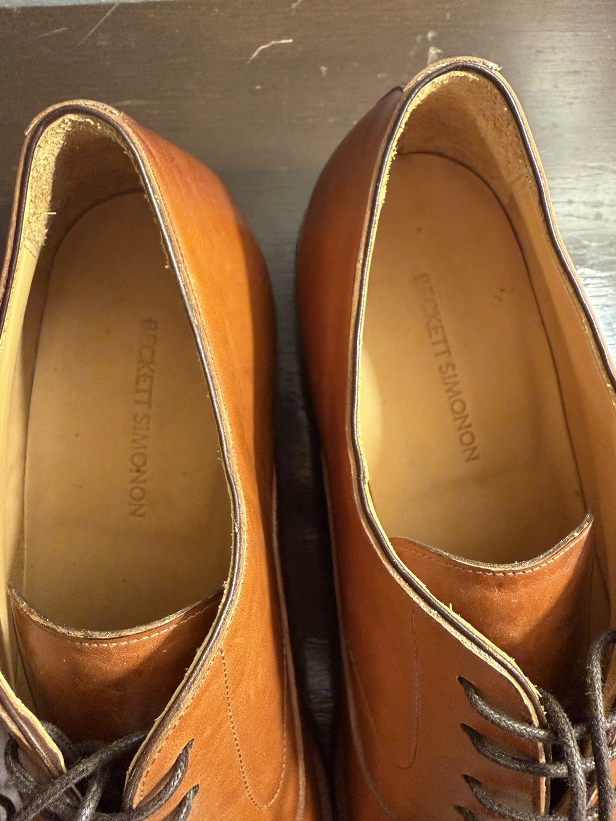 Beckett Simonon Men’s Brown Leather Cap-Toe Oxford Dress Shoes US 12