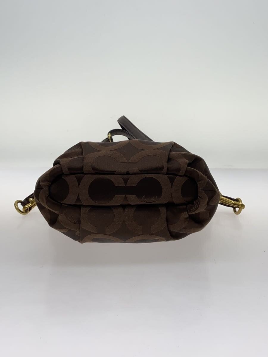 COACH Handbag Madison Op Art Dark Brown Leather Canvas BRW Patterned