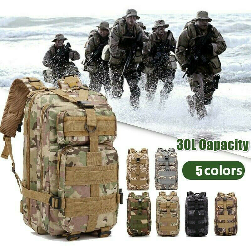 Military Molle Tactical Backpack 30L Outdoor Camping Hiking Travel Bag Rucksack